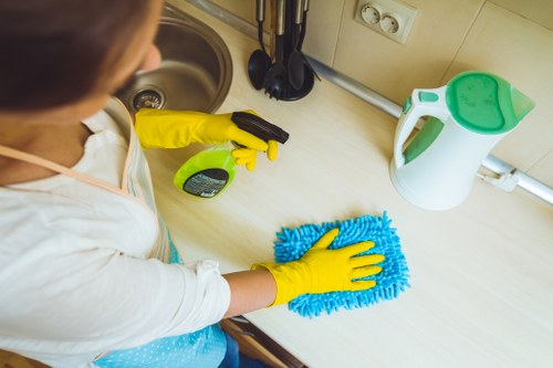 Cleaning a refurbished flat in W1G after builders have finished