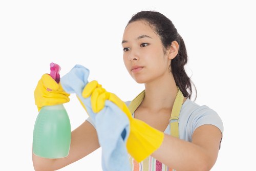 Cleaner maintaining a tidy W1G residential home during a regular cleaning visit