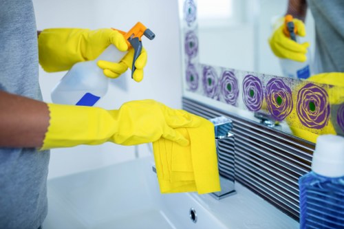 Routine cleaning of a shared hallway in a W1G property